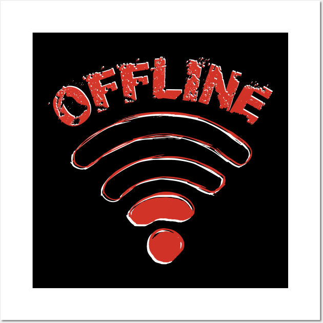 Funny Offline Wi-Fi Symbol gift Wall Art by Shirtbubble